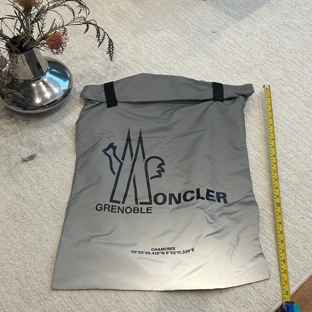 Moncler Grenoble silver sparkle effect coat Dust Bag